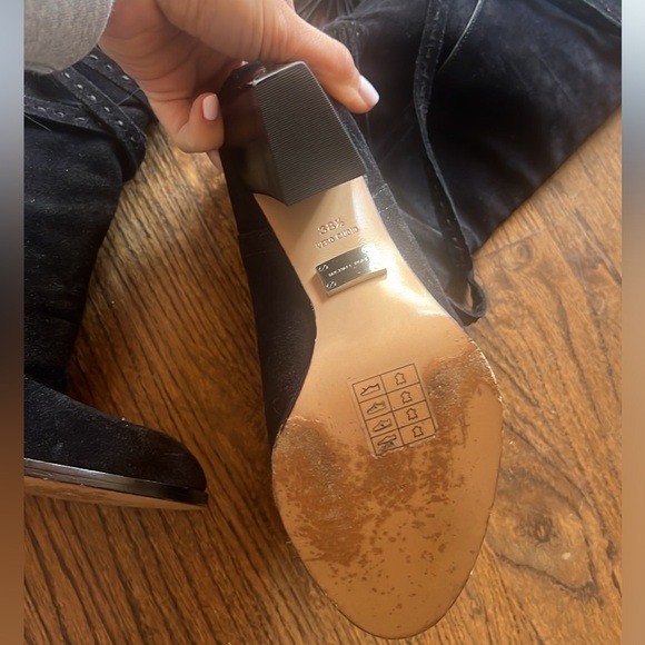 Michael Kors Black Suede Tie Up Boots Sz 38.5 - Picture 7 of 9